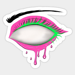 Neon Psychedelic Slime Eye Sticker